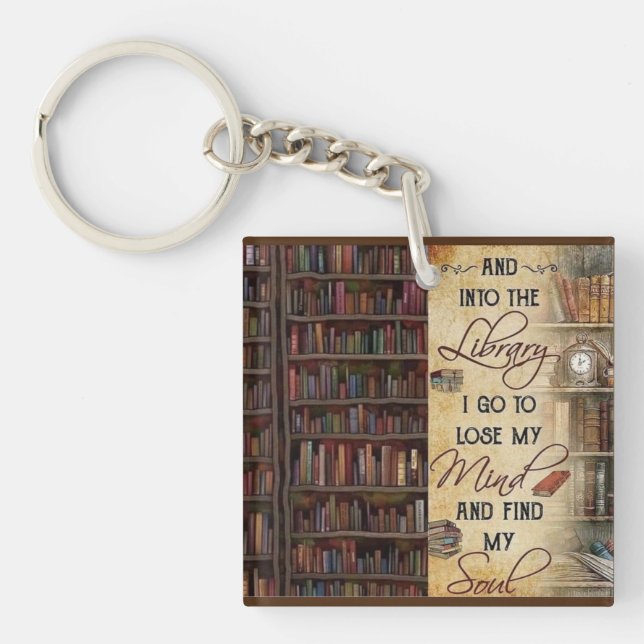 In die Bibliothek Schlüsselanhänger (Vorderseite)