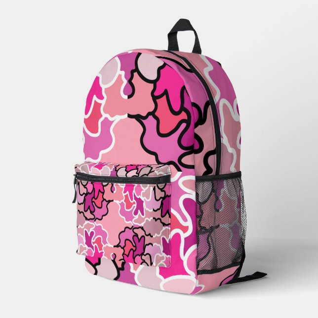 In die geometrische Form des rosa Mitteljahrs Bedruckter Rucksack (Rückseitige Ecke Rechts)