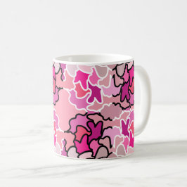 In die geometrische Form des rosa Mitteljahrs Kaffeetasse