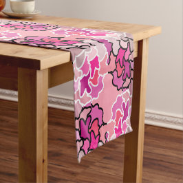 In die geometrische Form des rosa Mitteljahrs Kurzer Tischläufer