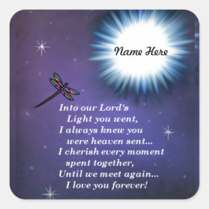 In die helle Libelle Quadratischer Aufkleber