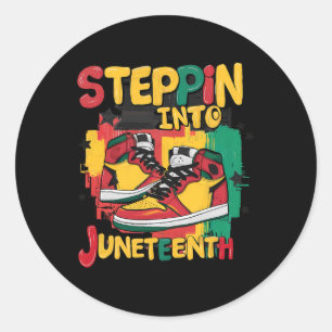 In die Juneteenth Afro Woman Black Girls Sn Runder Aufkleber