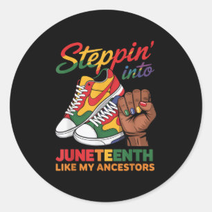 In die Juneteenth Afro Woman Black Girls Sn Runder Aufkleber