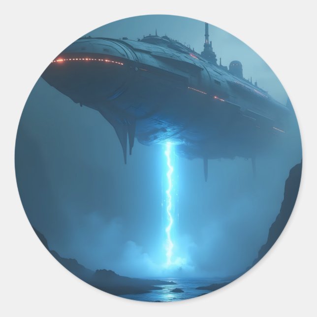 In die Leere – Deep Space Abstract Classic Round  Runder Aufkleber (Vorderseite)