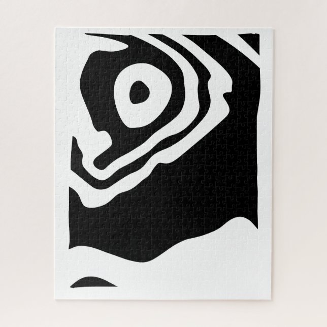 In die Tiefe: Abstrakt Schwarz und Weiß Puzzle (Vertikal)