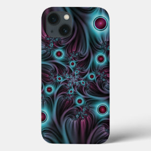 In die Tiefe Abstraktes Fraktal Blau rosa Kunst Case-Mate iPhone Hülle
