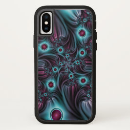 In die Tiefe Abstraktes Fraktal Blau rosa Kunst iPhone 13 Hülle