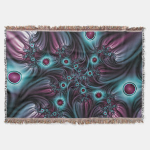 In die Tiefe Abstraktes Fraktal Blau rosa Kunst Decke
