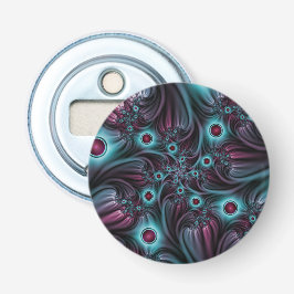 In die Tiefe Abstraktes Fraktal Blau rosa Kunst Flaschenöffner