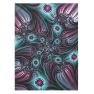 In die Tiefe Abstraktes Fraktal Blau rosa Kunst Tischdecke