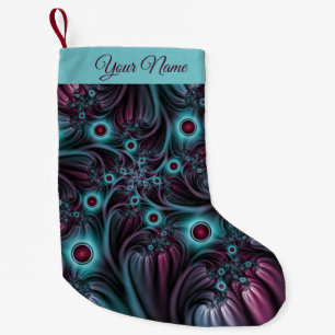In die Tiefe Blau Rosa Abstrakter Name des Fraktal Kleiner Weihnachtsstrumpf