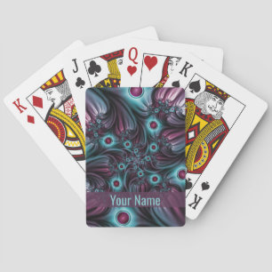 In die Tiefe Blau Rosa Abstrakter Name des Fraktal Spielkarten