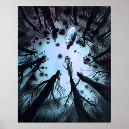 In die Tiefe, das dunkle Holzposter drucken Wand K Poster