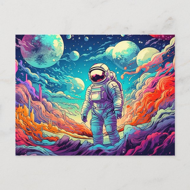 In die unbekannte Illustration Postkarte (Vorderseite)