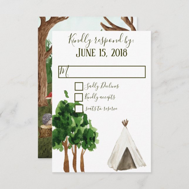in die WaldSVP-Karten RSVP Karte (Vorne/Hinten)