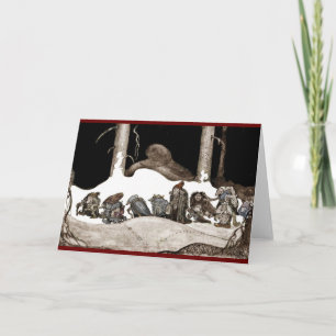 In die Weihnachtsnacht Tomte-Nisse Feiertagskarte