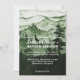 In die wilde Smaragdgrüne Berglandschaft Hochzeit Einladung