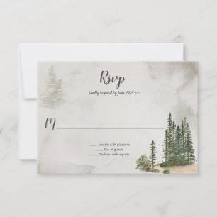In die wilden Bäume Rustikale Hochzeit RSVP Karte