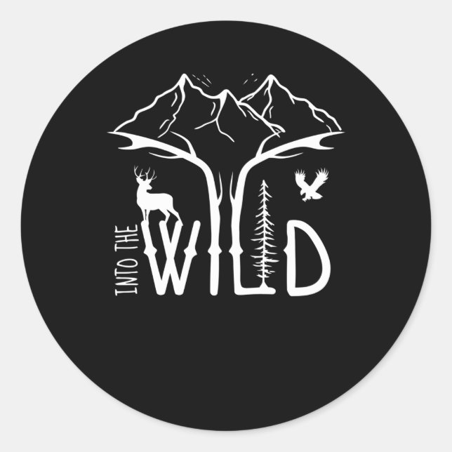 in die Wildnis Runder Aufkleber (Vorderseite)