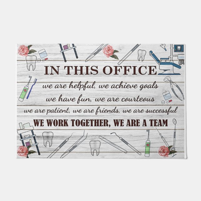 In diesem Büro arbeiten wir zusammen und sind ein  Fußmatte (Vorderseite)