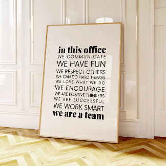 In diesem Büro gelten Regeln, Teamarbeit Zitat Dru Poster