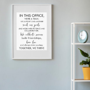 In diesem Büro sind wir ein Team - Inspirationsarb Poster