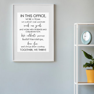 In diesem Büro sind wir ein Team – Inspirierende A Poster
