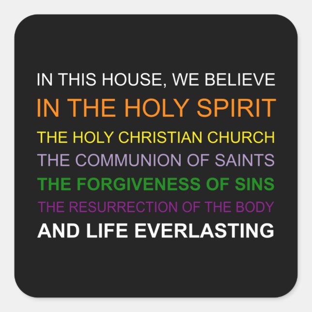 In diesem Haus glauben wir Quadratischer Aufkleber (Vorderseite)