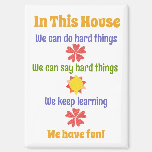 In diesem Haus "Hausregeln" Magnet (Vorderseite)