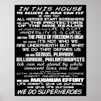 In diesem Haus machen wir Superhelden Poster
