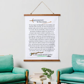 In diesem Haus sind wir Geeks Gedicht Wall Wandteppich Mit Holzrahmen