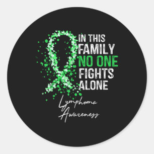 In dieser Familie kämpft allein Lymphomen Bewussts Runder Aufkleber