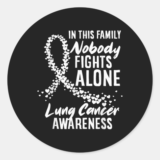 In dieser Familie kämpft niemand allein gegen Lung Runder Aufkleber (Vorderseite)