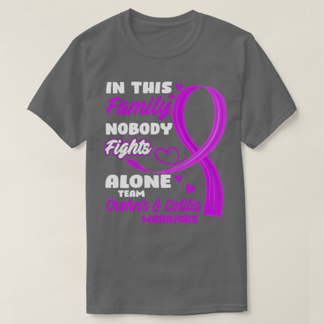 In dieser Familie kämpft niemand allein Team Crohn T-Shirt (Design vorne)