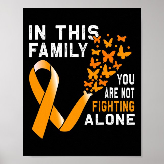 In dieser Familie nicht kämpfen Orangen Ribbon Leu Poster (Vorne)
