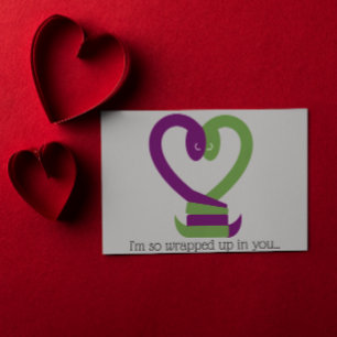 In dir Schlangen schlängelt Liebe Postkarte