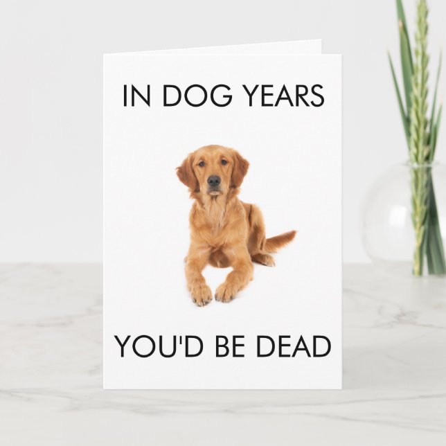 In Dog Years You'd Be Dead Birthday Card Karte (Vorderseite)