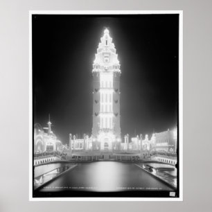 In Dreamland in der Nacht, Coney Island, N.Y. c190 Poster