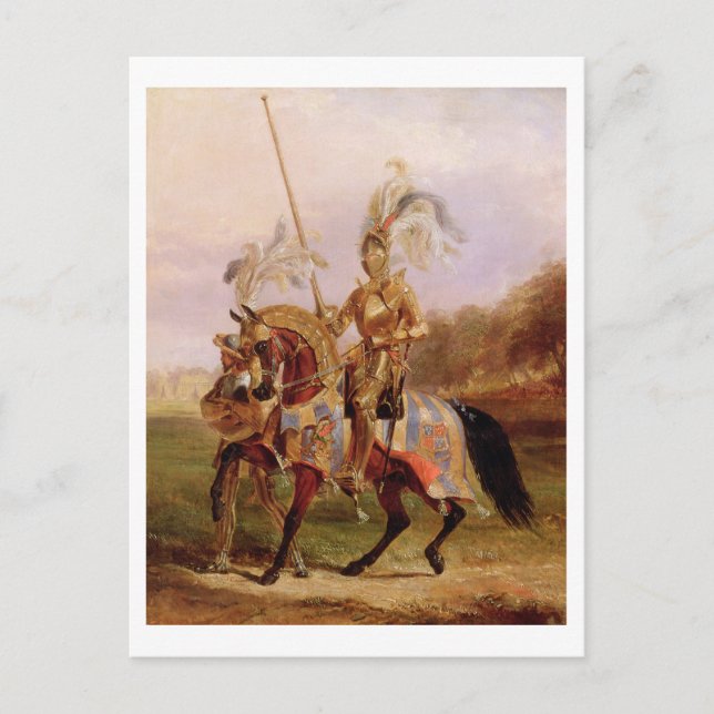 In Eglinton, Lord of the Tournament, 1840 (Öl auf Postkarte (Vorderseite)