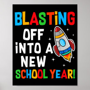 In ein neues Schuljahr starten Erster Tag Lehrer Poster