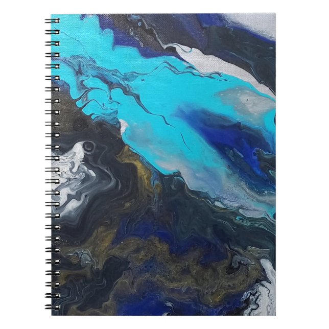 "In eine neue Dimension" Acrylpour-Design Notizblock (Vorderseite)