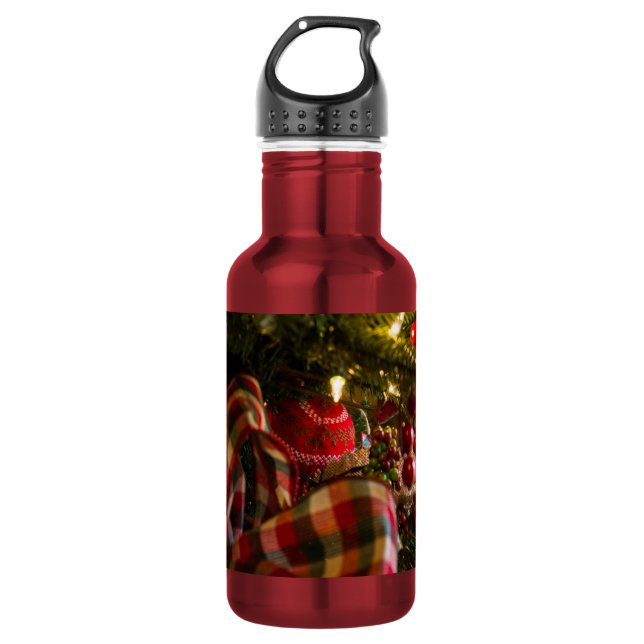In eine Weihnachtsbaumflasche mit Wasser Edelstahlflasche (Vorderseite)
