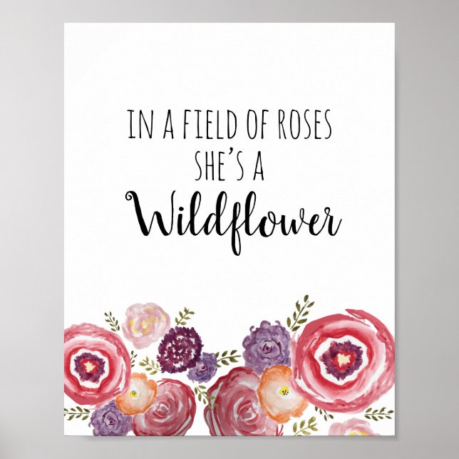 In einem Bereich der Rose ist sie ein Wildblume Ki Poster (Vorne)