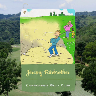 In einem Bunker stecken - Funny Golf Cartoon Golfhandtuch