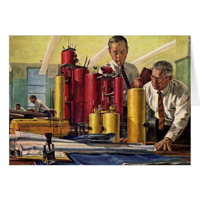 In einem Büro arbeitende Architekten, Vintage Unte (Vorderseite (Horizontal))