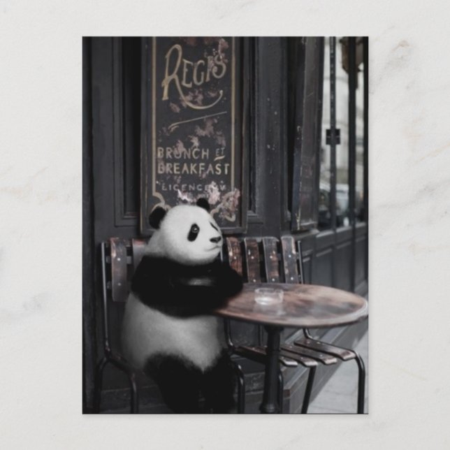 In einem Café übernachten Postkarte (Vorderseite)