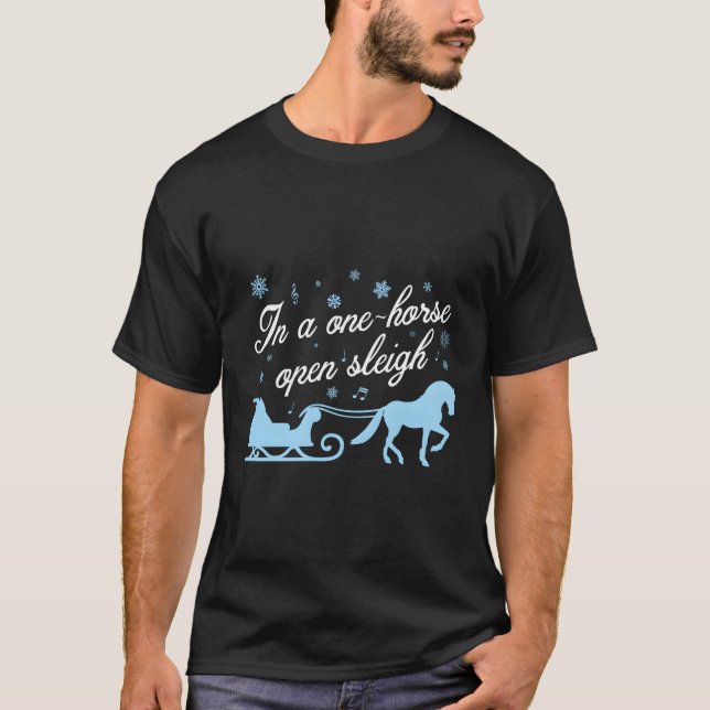 In einem Einhorse Open Sleigh Niedlicher Weihnacht T-Shirt (Vorderseite)