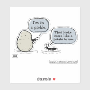 In einem Essiggurken-lustigen sonderbaren Aufkleber