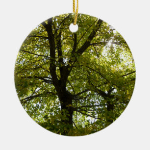 In einem gelben Ahornbaum Herbst Keramik Ornament