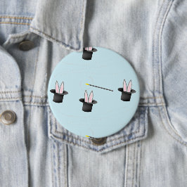 In einem Hut mit Zauberstab blau sonnen Button